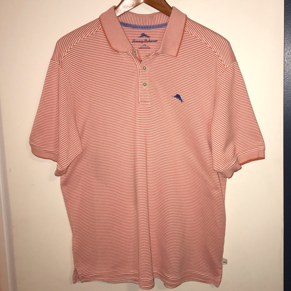 Men’s Tommy Bahama orange Striped Polo